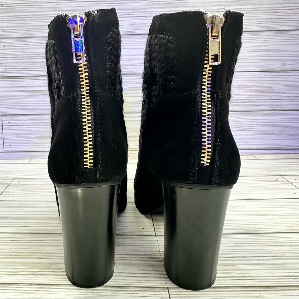Juicy Couture Lupia Ankle Boots Size 8 Block Heel Sweater Knit Faux Zip Up - Picture 10 of 15